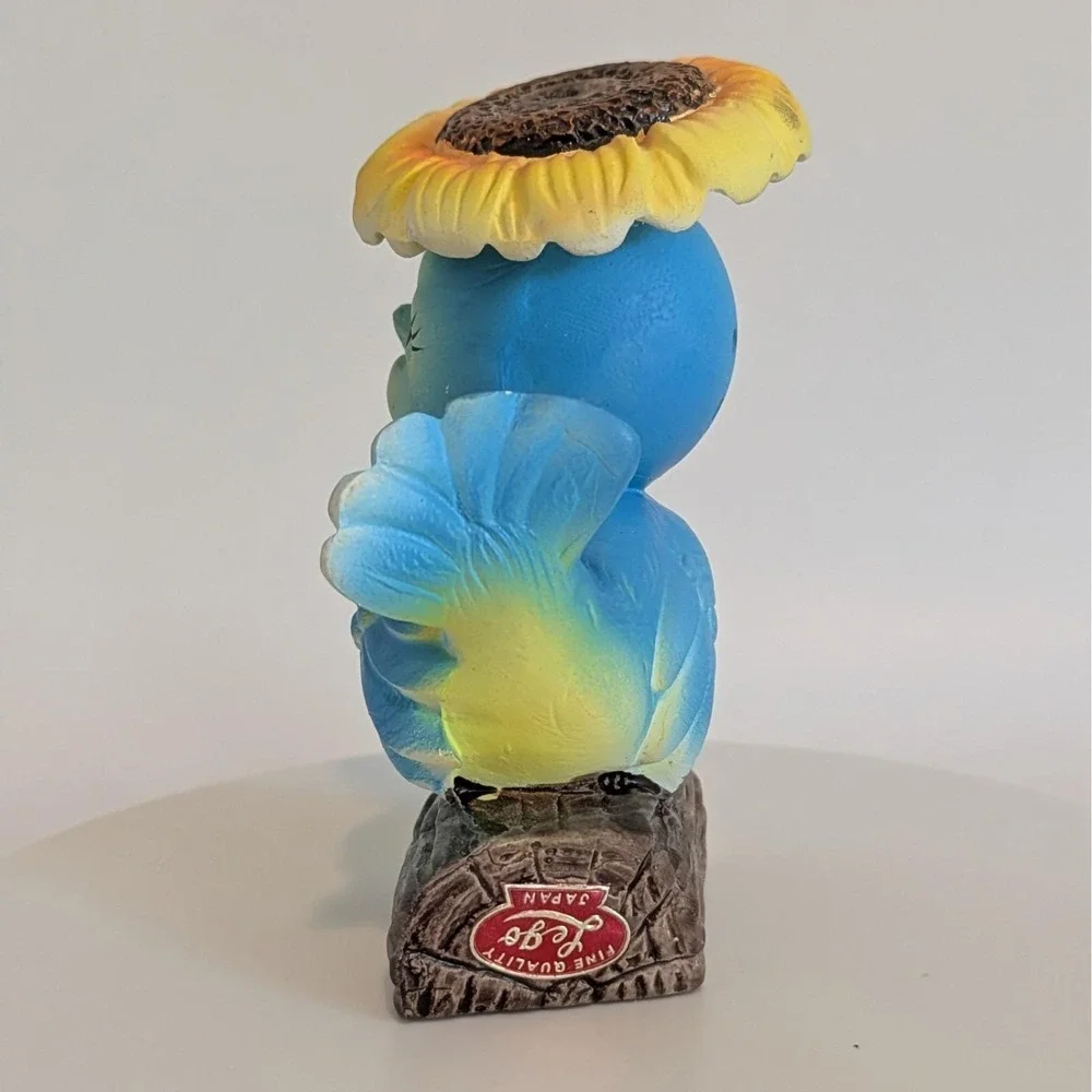 Vintage Lego Blue Bird Yellow Salt & Pepper Shakers Sunflower Logs